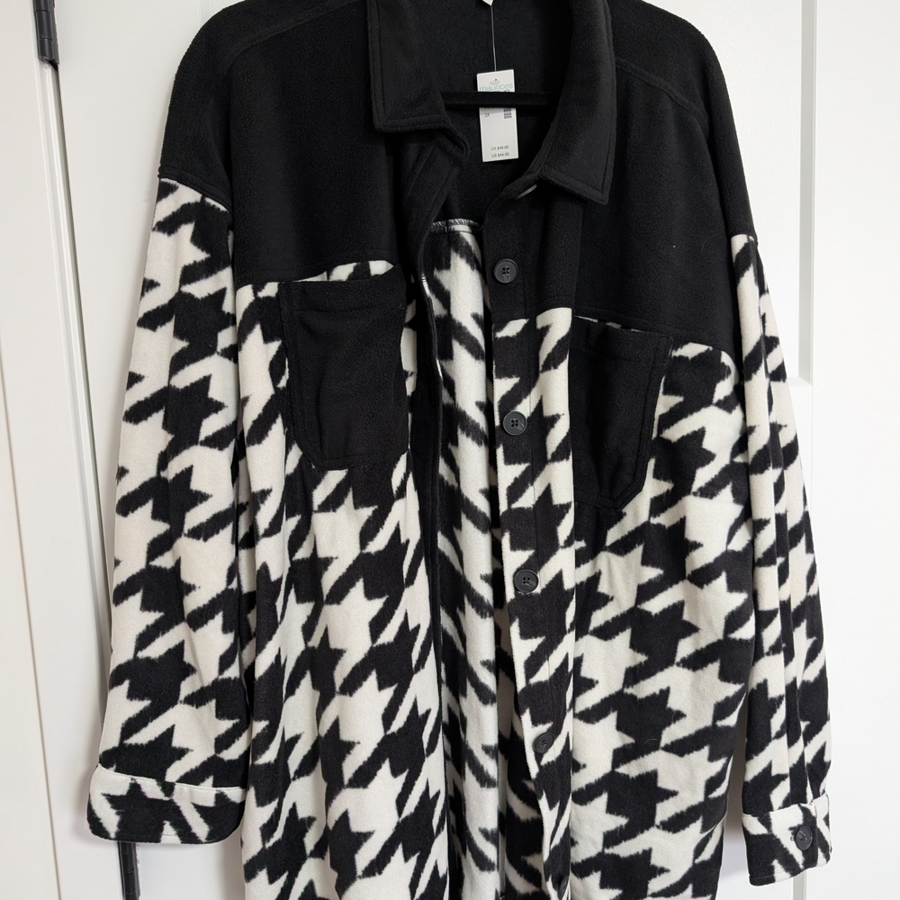 Black and White Houndstooth Shacket